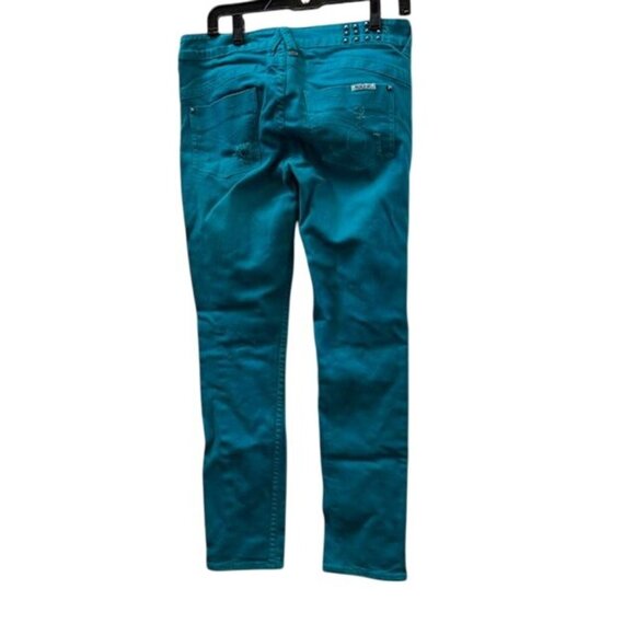 Roxy Womens Distressed Turquoise Skinny Jeans With Front & Back Pockets - Picture 7 of 16